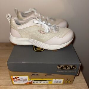 KEEN Utility Sparta 2 Industrial Work Shoes Womens Cream Alloy Toe 1027553M Sz 9